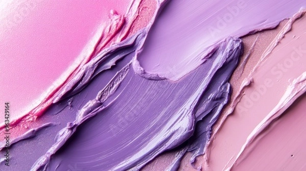 Fototapeta A painting of different colors of lipstick with a purple line in the middle