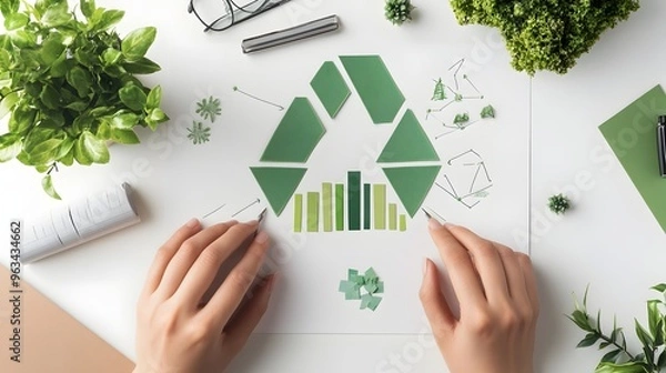 Obraz Detailed Paper Chart Outlining Environmental Social and Governance Targets for Sustainable Company Strategy