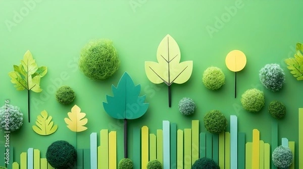 Obraz Paper Chart Tracking Company Sustainability Goals and ESG Principles