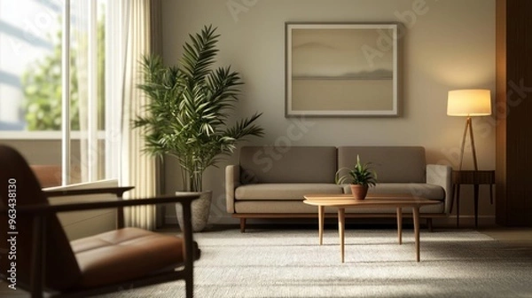 Fototapeta Comfort A living room with wide spaces