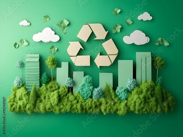 Obraz Paper Chart Outlining Employee Environmental Sustainability Training Programs