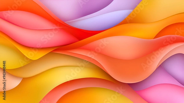Obraz Colorful abstract waves create a dynamic pattern with soft gradients in warm tones, evoking energy and fluidity