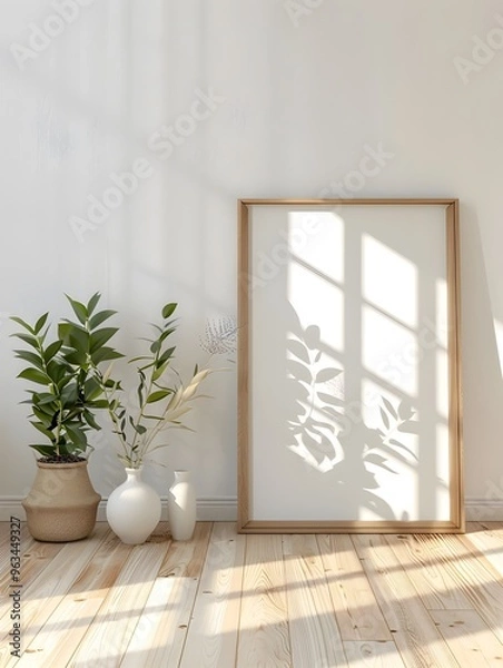 Fototapeta Tranquil Botanical Sanctuary in Minimalist Abode