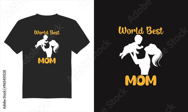 Obraz World best mom t-shirt design, Mother's Day T-Shirt Design, Typography T-shirt Design