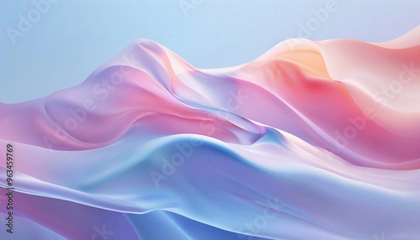 Fototapeta Wallpaper with pastel colors and wavy shapes. like a silk.