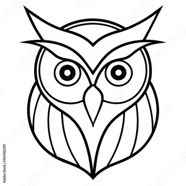 Obraz Owl line art vector illustration