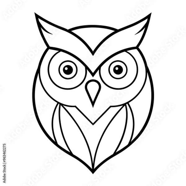 Obraz Owl line art vector illustration