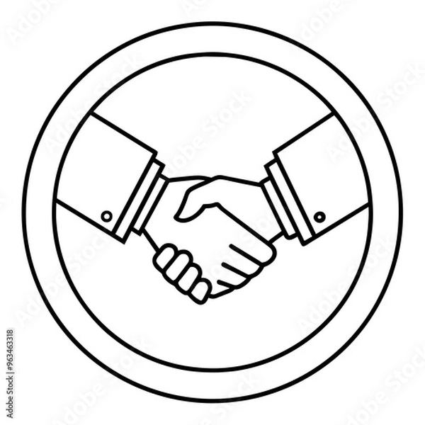 Obraz handshake icon line art vector illustration