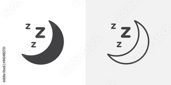 Obraz Zzz icon simple black line style.