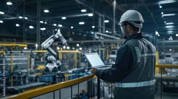 Fototapeta The Worker in Smart Factory