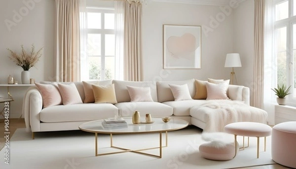 Fototapeta Photo interior modern design room 3d illustration
