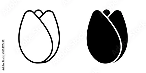 Obraz Set of tulip icons. for mobile concept and web design. vector illustration on white background