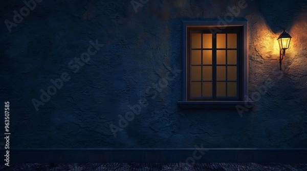 Obraz High-Quality Nighttime Window Background with Copy Space