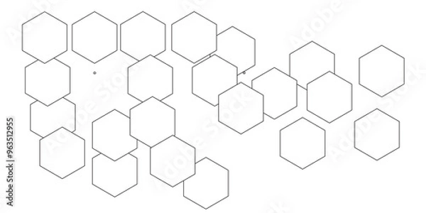 Obraz White hexagon 3D background texture. modern abstract polygonal pattern. 3d rendering illustration. 
Futuristic abstract banner. white and black lines 3d Hexagonal. honeycomb white Background.