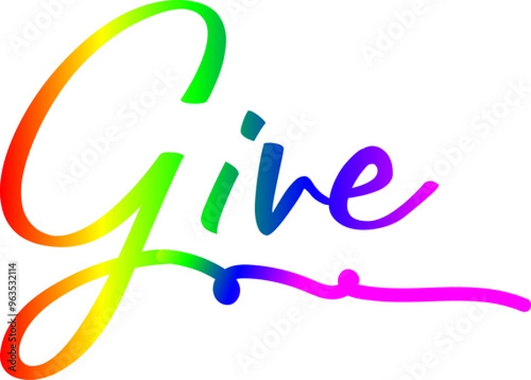 Fototapeta Give gradient text, gradient color text, Give vector 