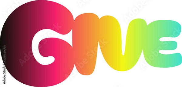 Fototapeta Give gradient text, gradient color text, Give vector 