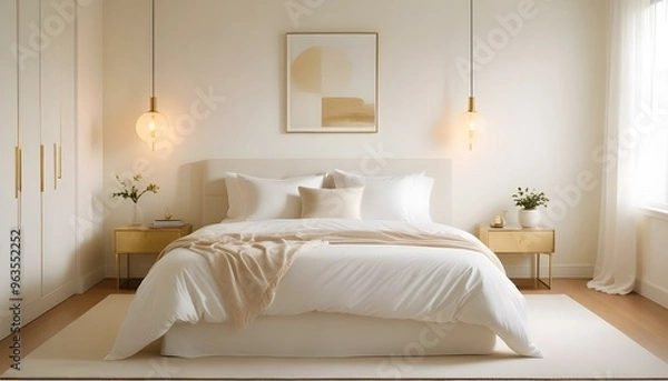 Fototapeta Photo interior modern design room 3d illustration