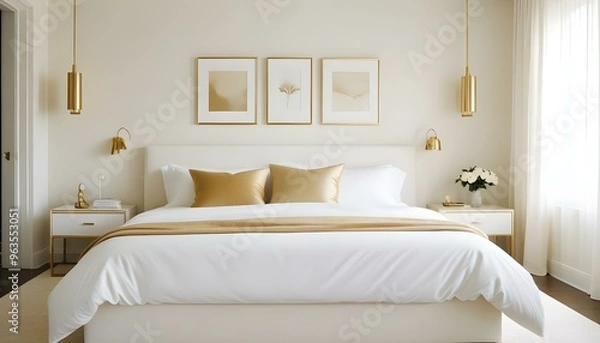 Fototapeta Photo interior modern design room 3d illustration