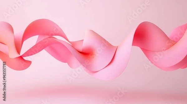 Fototapeta Abstract Pink Ribbon Swirling Through Space