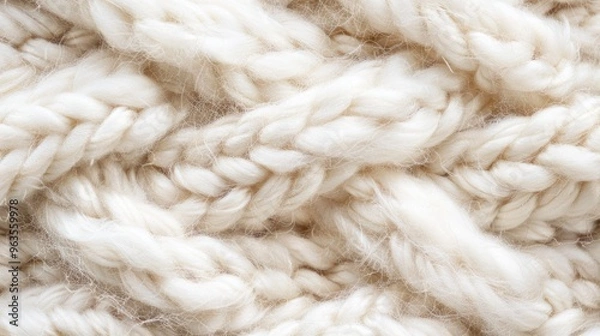 Fototapeta White wool texture background for designers