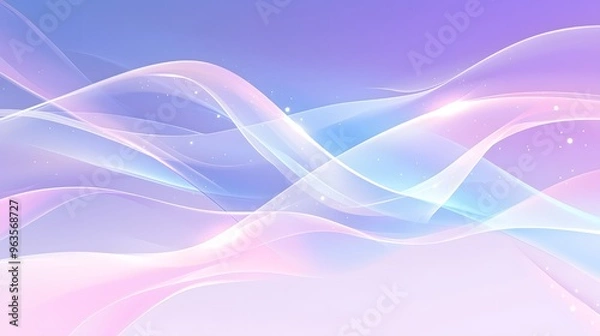 Fototapeta Abstract background with waves. Trendy contemporary wavy art background. Blue, white, pink  and violet colors shining waves and lines for card, wallperer, background.