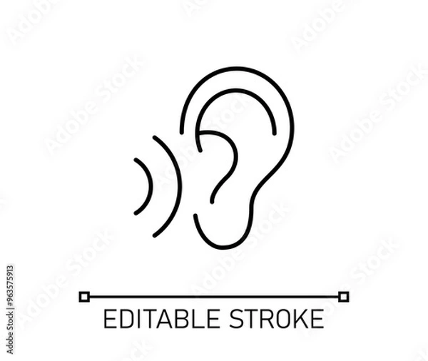 Fototapeta Hear translation Editable stroke icon vector sign
