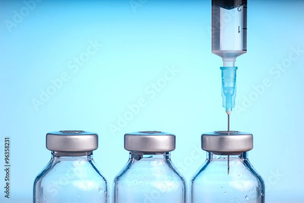 Fototapeta Medical vials and Syringe