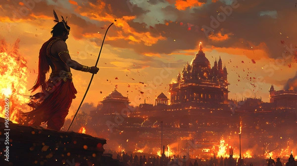 Obraz fire and dussehra