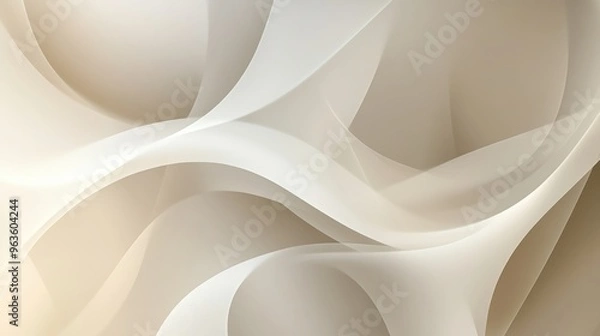 Fototapeta Abstract beige wavy background with fluid light shapes
