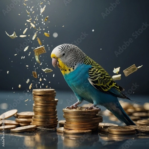 Fototapeta bird, parrot, animal, beak, nature, colorful, tropical, feather, green, parakeet, red, isolated, blue, wildlife, pet, yellow, branch, exotic, color, beautiful, white, macaw, wild, animals, birds