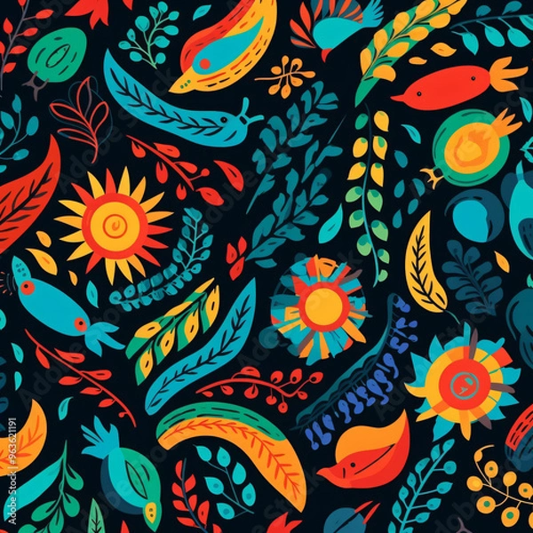 Obraz seamless abstract pattern with leaves