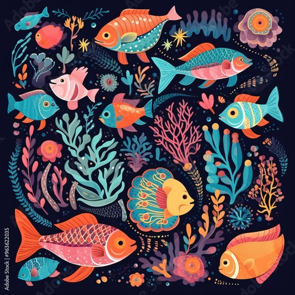 Obraz background with fishes
