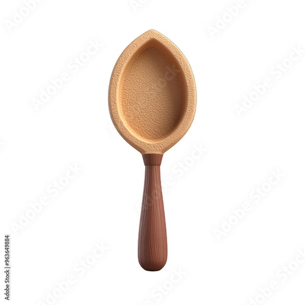 Fototapeta A wooden scoop with a smooth handle and textured bowl, perfect for serving or measuring ingredients in cooking. 3d render