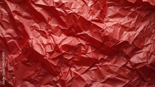 Fototapeta Diagonal-patterned crinkled red paper