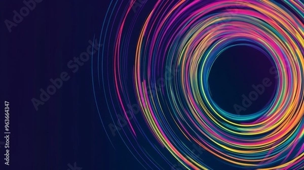 Obraz Vibrant Swirls on Dark Background