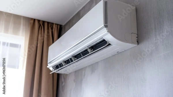 Fototapeta Discover and explore the advanced HVAC system that incorporates highly efficient cooling and heating capabilities, designed specifically to enhance overall comfort in contemporary interior spaces