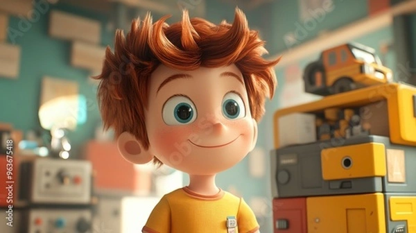 Fototapeta child playing with blocks