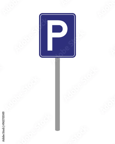 Obraz Vector Parking Zone Sign With Pole