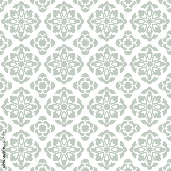 Fototapeta Medallion pattern repeat vector file Damask artwork traditional pattern