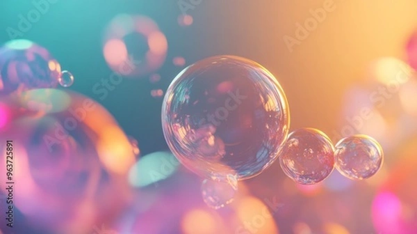 Fototapeta Colorful Bubbles on Abstract Background