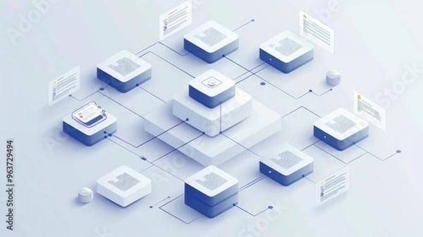 Fototapeta Network Diagram Illustrating Data Connection and Digital Nodes