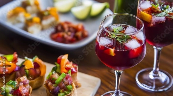 Obraz delicious spanish tapas and sangria