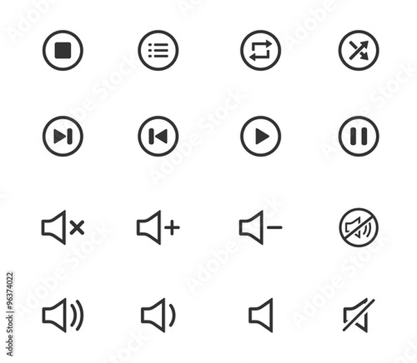 Obraz Media player icons