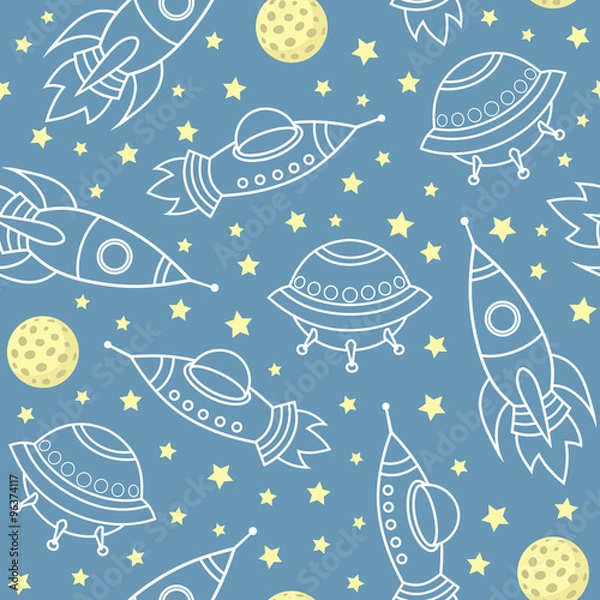 Obraz vector seamless space pattern