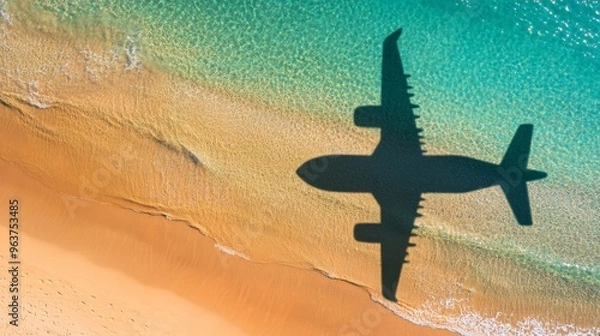 Obraz Airplane Shadow on the Beach.