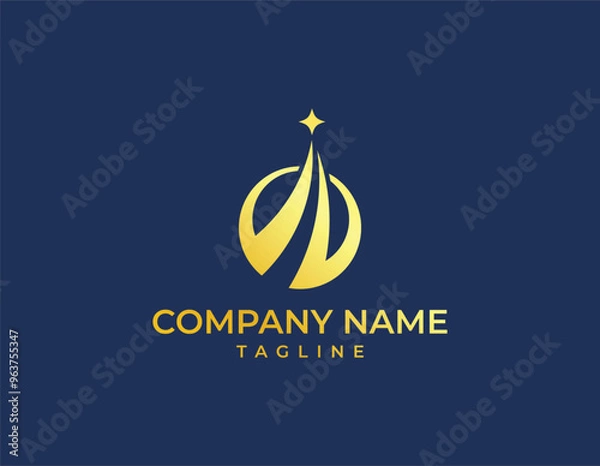 Fototapeta modern skyscraper technology logo, luxury