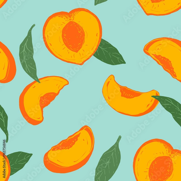 Obraz Tropical Peach seamless pattern