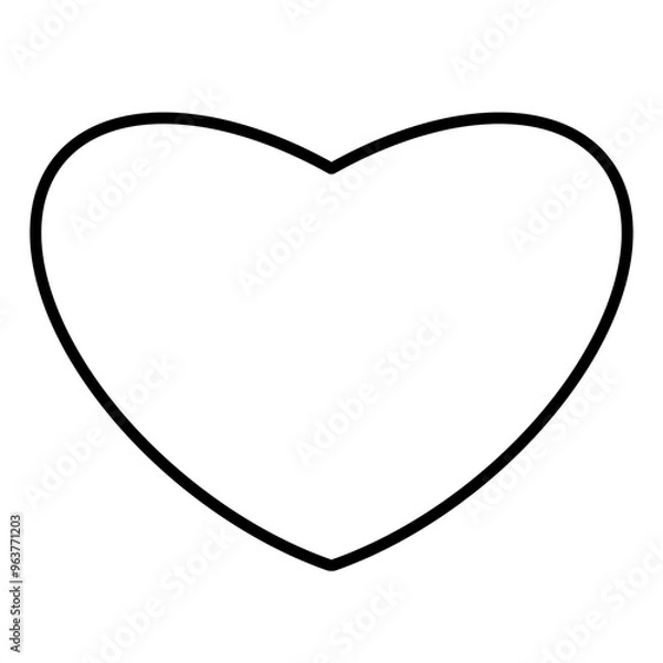Obraz Heart Shape Outline On Transparent Background. PNG Image, For Brush Procreate, Coloring Picture, Digital Art, Procreate Pocket