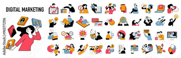 Obraz 人物 ビジネスおしゃれイラスト素材	