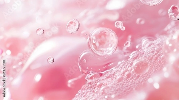 Obraz Pink Water Bubbles Abstract Background